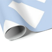 Licht blauw vak op wit cadeaupapier (Rol Hoek)