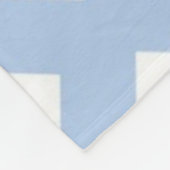 Licht blauw vak op wit fleece deken (Hoek)