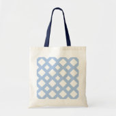 Licht blauw vak op wit tote bag (Voorkant)