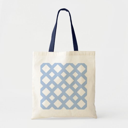 Licht blauw vak op wit tote bag (Voorkant)