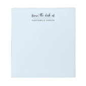 Licht blauw van het bureau van eenvoudige manuscri notitieblok (Voorkant)