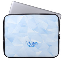 Licht blauw veelhoekig patroon en aanpassing laptop sleeve