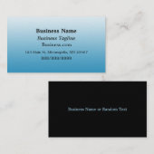 Licht blauw verloop en zwart, eenvoudig bedrijf visitekaartje (Voorkant / Achterkant)