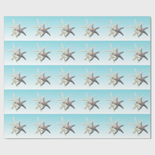 Licht blauw verlooppapier voor Starfish Family Lig Cadeaupapier (Vlak)