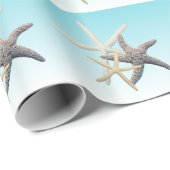 Licht blauw verlooppapier voor Starfish Family Lig Cadeaupapier (Rol Hoek)