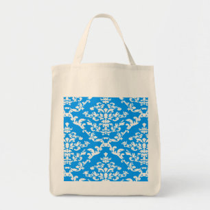 Licht blauw Vet Damask @ Emporiomoffa Tote Bag