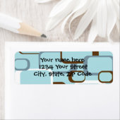 Licht blauw vierkantslabel voor retro etiket (Insitu)