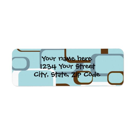 Licht blauw vierkantslabel voor retro etiket (Voorkant)