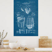 Licht blauw | Vloeibare zeef en mixer Patent Poster (Keuken)