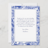 Licht blauw Vrijgezellenfeest van vlinderbloemen Bedankkaart (Achterkant)