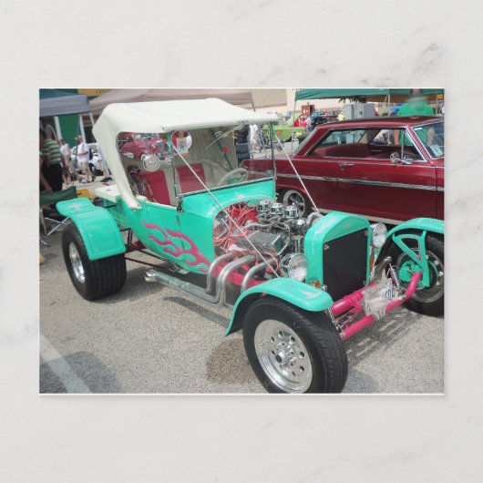 Licht blauw warm station briefkaart (Voorkant)