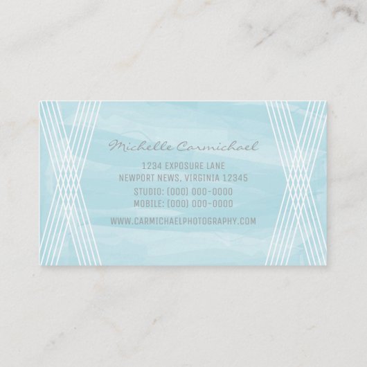 Licht blauw Waterverf Deco-Visitekaartje Visitekaartje (Achterkant)