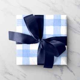 Licht blauw Waterverf Gingham-pakpapier Cadeaupapier