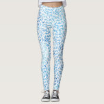 Licht blauw Waterverf vogelpatroon Leggings<br><div class="desc">Mooie waterverf vogelpatronen.</div>