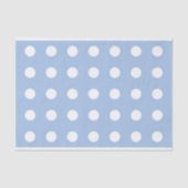 Licht blauw weefselpapier met witte pooldots tissuepapier (Voorkant)