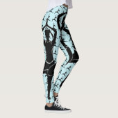 Licht blauw werk Yoga Pose Silhouette Leggings (Rechts)