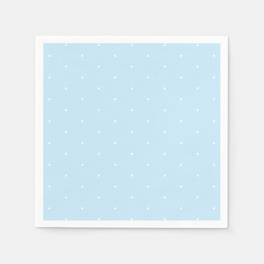 Licht blauw wit Kleine polka punts patroon chic Servet (Voorkant)