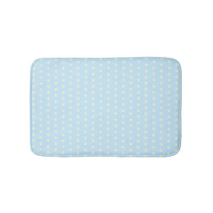 Licht blauw wit maisachtig bloempatroon badmat