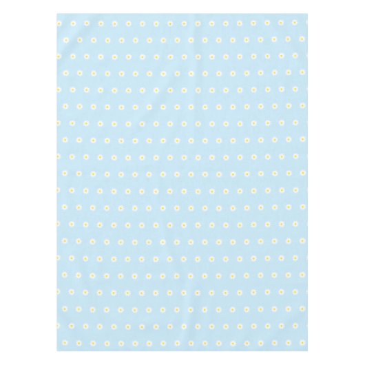 Licht blauw wit maisachtig bloempatroon tafelkleed (Voorkant)