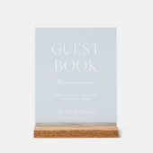 Licht Blauw & Wit Trouwboek Acryl Teken Acryl Bord (Voorkant)