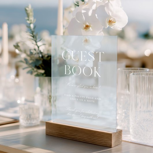 Licht Blauw & Wit Trouwboek Acryl Teken Acryl Bord