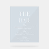 Licht Blauw & Wit Trouwen Acryl Bar Teken Acryl Bord (Voorkant)