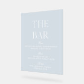 Licht Blauw & Wit Trouwen Acryl Bar Teken Acryl Bord (Hoek)