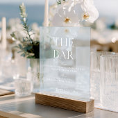 Licht Blauw & Wit Trouwen Acryl Bar Teken Acryl Bord