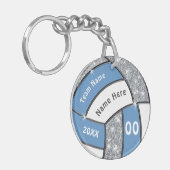 Licht blauw, wit, zilver, volleybalSleutelhangers Sleutelhanger (Voorkant Links)