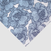 Licht Blauw Witte en Zwarte Moderne Kunstbloemen Tissuepapier (Detail)