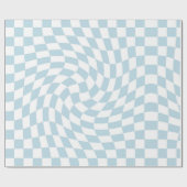 Licht Blauw Witte Retro Verkeerde Controles Gecont Cadeaupapier (Vlak)