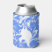 Licht Blauw Witte Warp Blikjeskoeler (Blikje Voorkant)