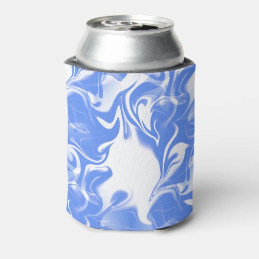 Licht Blauw Witte Warp Blikjeskoeler (Blikje Achterkant)