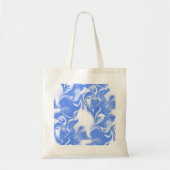 Licht Blauw Witte Warp Tote Bag (Voorkant)