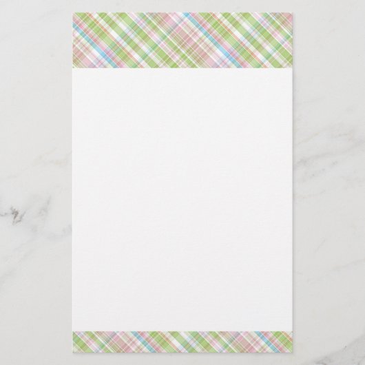 Licht Blauw Zacht Groen Blush Roze Pset Patroon Briefpapier (Voorkant)