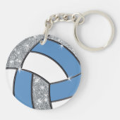 Licht Blauw, Zilver, Wit, Cheap Volleyball Giften Sleutelhanger (Achterkant)