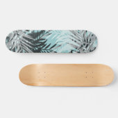 Licht blauw zwart tropisch patroon persoonlijk skateboard (Horizontaal)