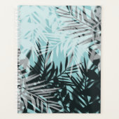Licht blauw zwart tropisch patroon planner (Voorkant)
