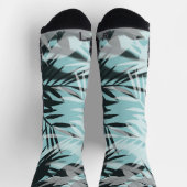 Licht blauw zwart tropisch patroon sokken (Top)