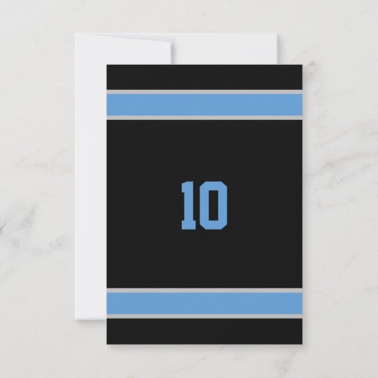 Licht blauw zwart-witteam en zilver kaart (Achterkant)