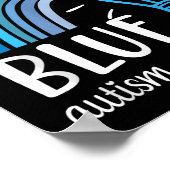 Licht blauwe autisme op Rainbow Pu Poster (Hoek)