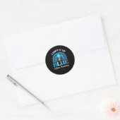 Licht blauwe autisme op Rainbow Pu Ronde Sticker (Envelop)