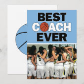 Licht blauwe Basketball Coach Best ooit Aangepast  Bedankkaart (Voorkant / Achterkant)