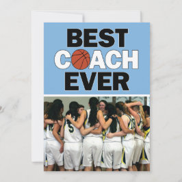 Licht blauwe Basketball Coach Best ooit Aangepast Bedankkaart