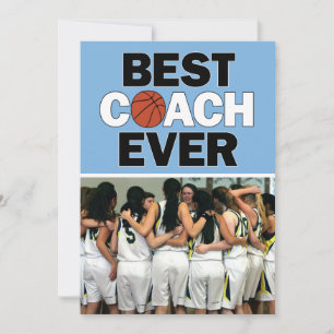 Licht blauwe Basketball Coach Best ooit Aangepast  Bedankkaart