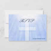 Licht blauwe bevestiging RSVP kaartje (Voorkant)