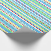 Licht blauwe combinatiestrepen cadeaupapier (Hoek)