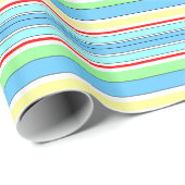 Licht blauwe combinatiestrepen cadeaupapier (Rol Hoek)