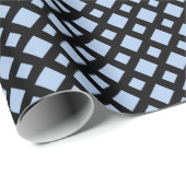 Licht blauwe diamanten op zwart cadeaupapier (Rol Hoek)