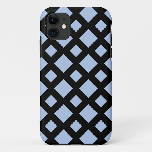 Licht blauwe diamanten op zwart Case-Mate iPhone case (Achterkant)